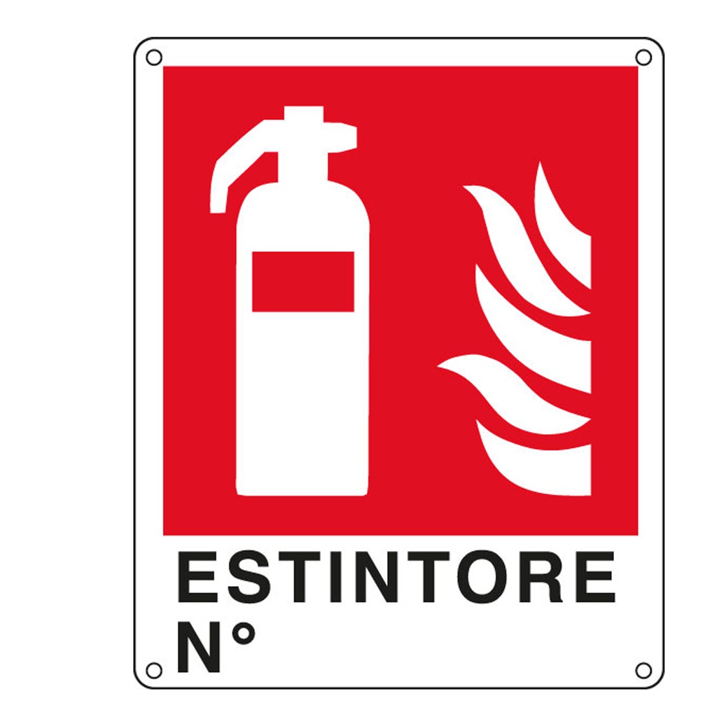CARTELLO ALLUMINIO 25x31cm 'ESTINTORE N ''