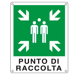 CARTELLO ALLUMINIO 25x31cm 'PUNTO DI RACCOLTA'
