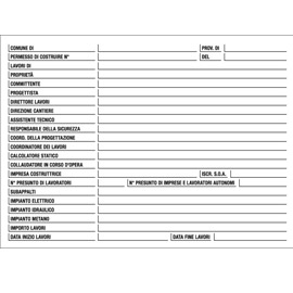 CARTELLO POLIONDA 67x100cm 'CANTIERE SPECIFICHE DEI LAVORI'