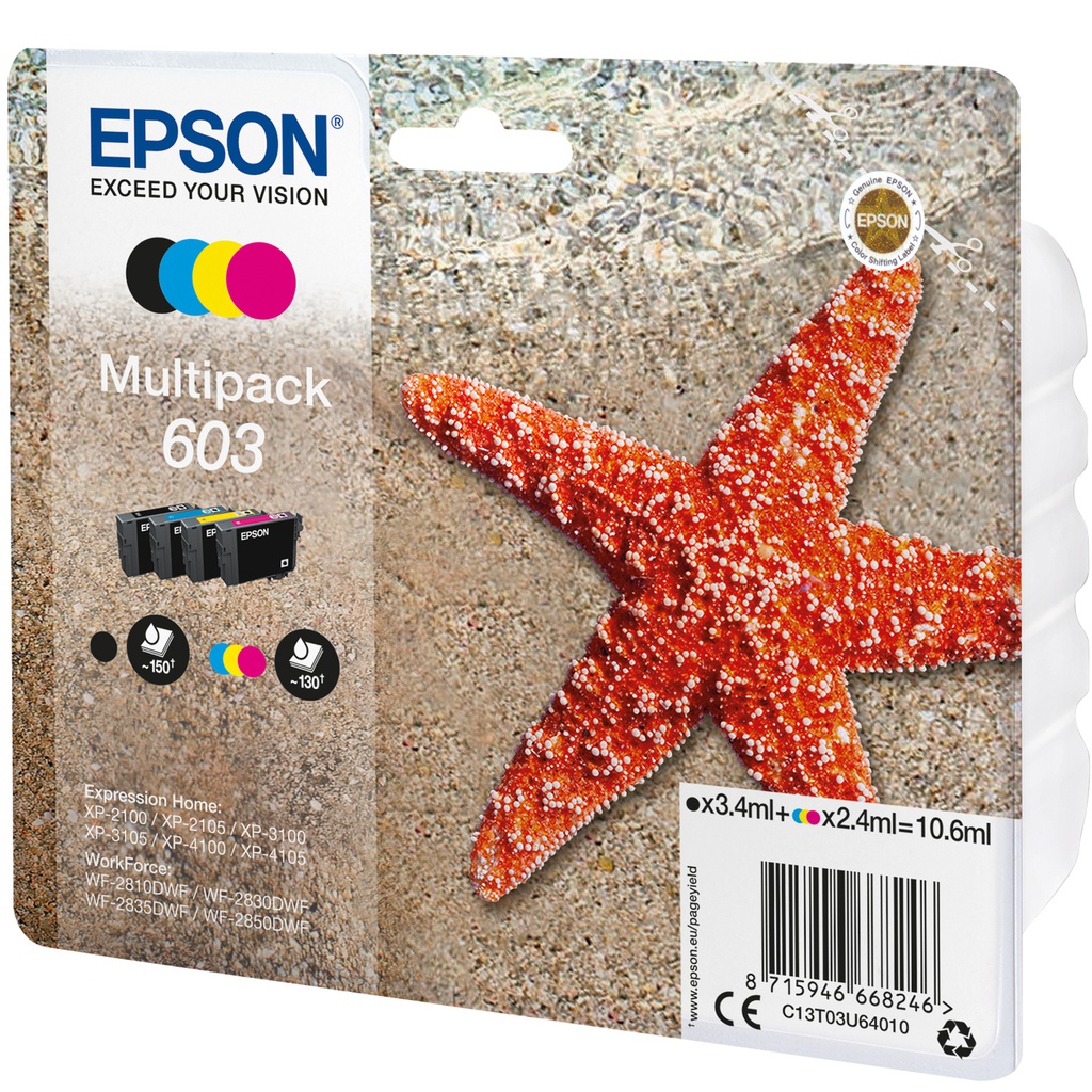 Cartucce di inchiostro Epson Multipack BK/C/M/Y serie 603 Stella Marina