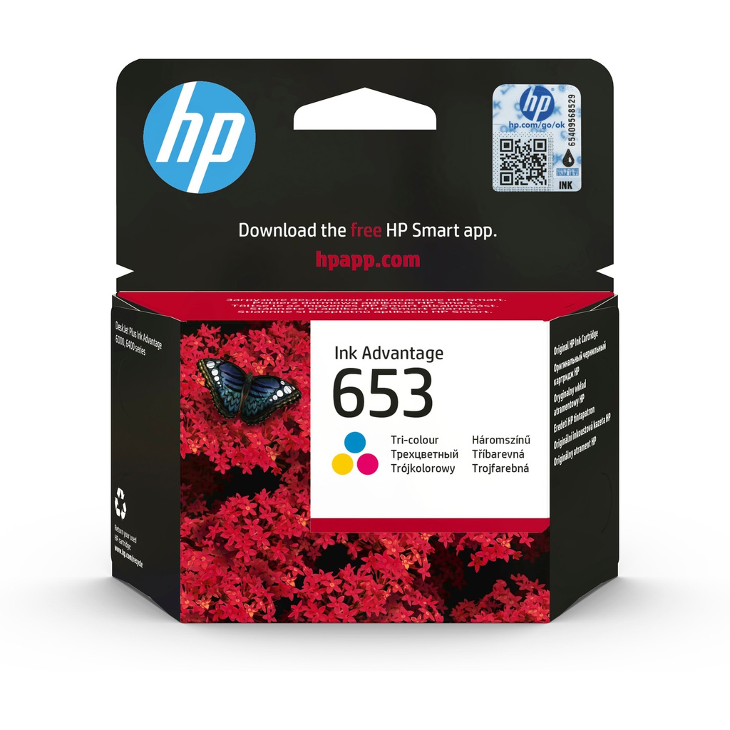 CARTUCCIA A GETTO D'INCHIOSTRO HP 653 TRICROMIA