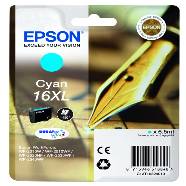 CARTUCCIA A PIGMENTI CIANO EPSON DURABRITE ULTRA, SERIE 16XL/PENNA E CRUCIVERBA