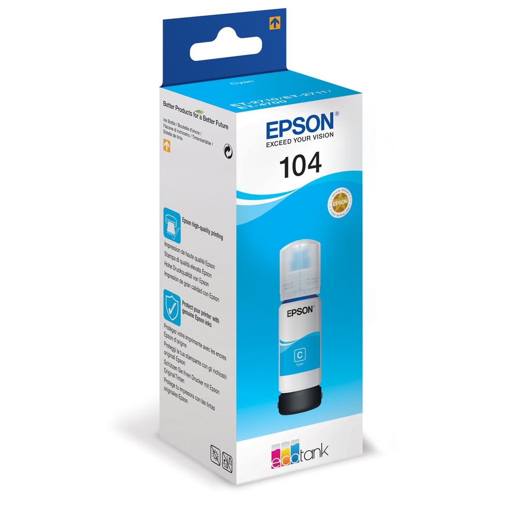 CARTUCCIA INCHIOSTRO 104, FLACONE CIANO DA 65 ml