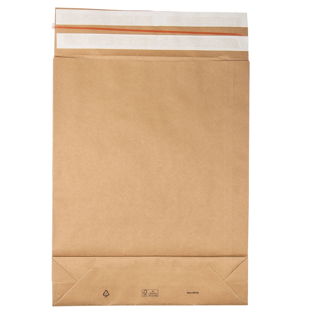 100 Sacchetti a fondo quadro E-Green carta kraft avana 40x50x10 +10 cm