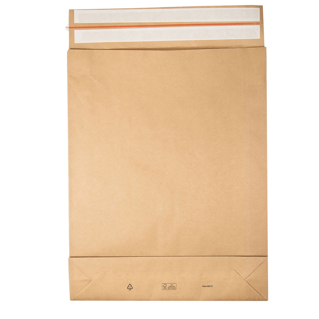 100 Sacchetti a fondo quadro E-Green carta kraft avana 45x57x10 +10 cm