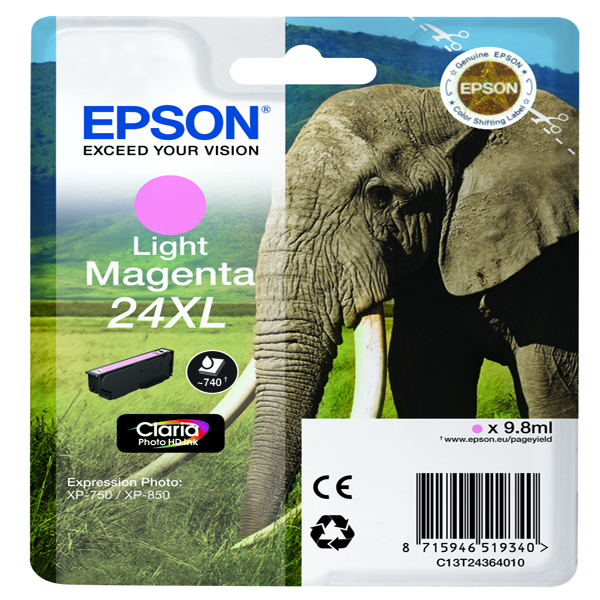 CARTUCCIA MAGENTA-CHIARO CLARIA PHOTO HD SERIE 24 ELEFANTE