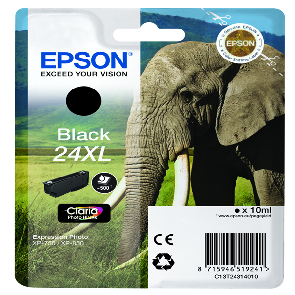 CARTUCCIA NERA CLARIA PHOTO HD SERIE 24XL ELEFANTE BLISTER