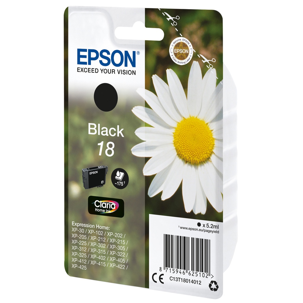 CARTUCCIA NERO (A PIGMENTIEPSON CLARIA HOME SERIE 18/MARGHERITA IN CONF. BLIST