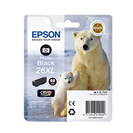 CARTUCCIA NERO-FOTO EPSON CLARIA PREMIUM SERIE 26XL/ORSO POLARE IN BLISTER R
