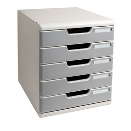 CASSETTIERA MODULO A4 5 CASSETTI GRIGIO/GRANITO EXACOMPTA