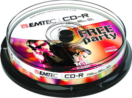 CD-R EMTEC 80MIN/700MB 52x SPINDLE (kit 10pz