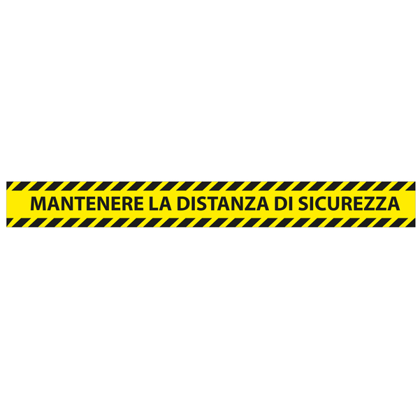 Conf. 5 adesivi da terra L90xH10cm ''MANTENERE LA DISTANZA DI SICUREZZA''