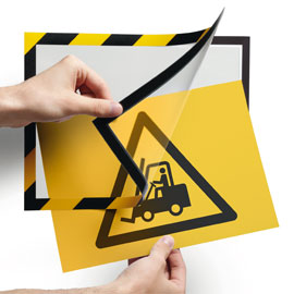 Cornice adesiva Duraframe® Security A4 21x29,7cm giallo-nero DURABLE