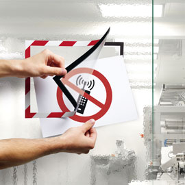 Cornice adesiva Duraframe® Security A4 21x29,7cm rosso-bianco DURABLE