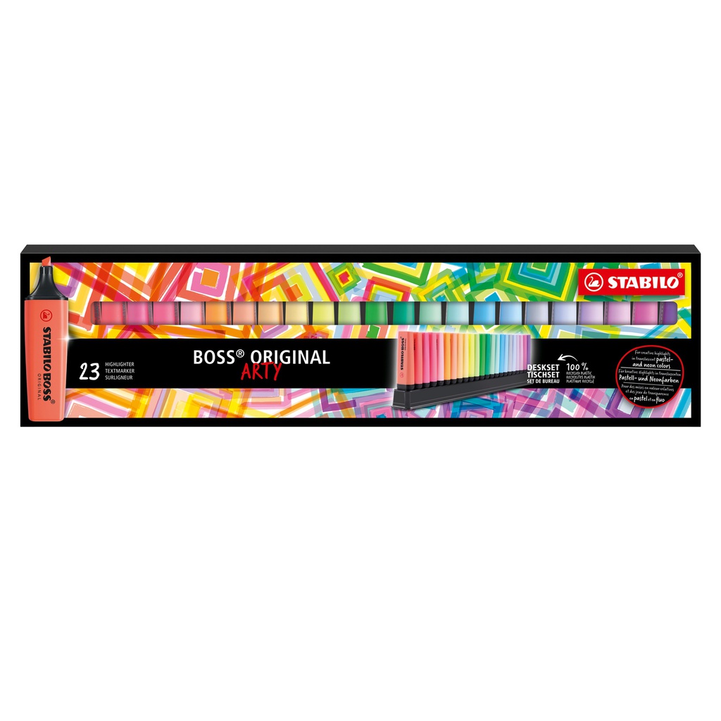 Deskset 23 evidenziatori Boss Original colori assortiti Stabilo