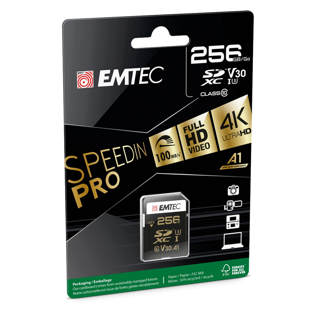 Emtec SD 256GB USH-I U3 SpeedIN
