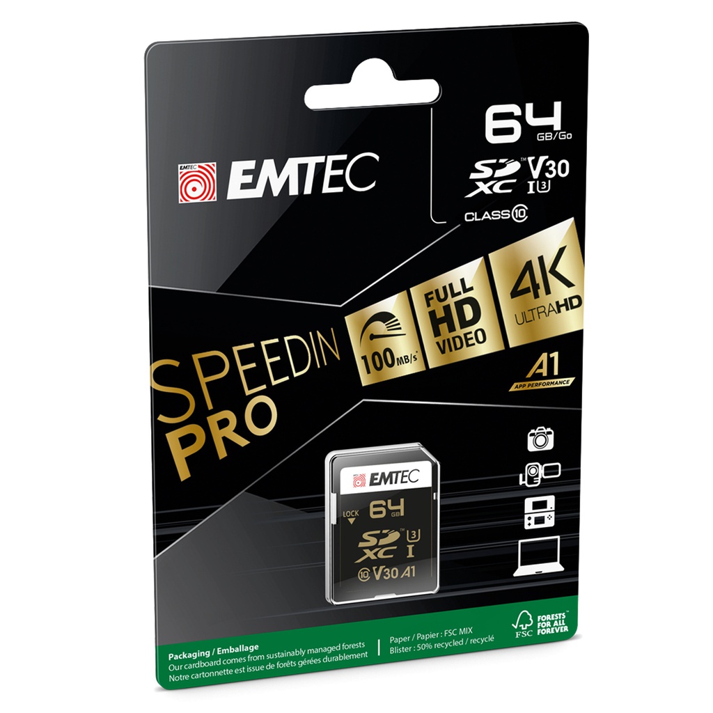Emtec SDXC 64GB Class10 Speedin