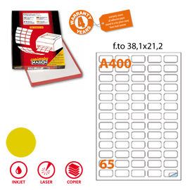 Etichetta adesiva A/400 oro 100fg A4 laser 38,1x21,2mm (65et/fg Markin