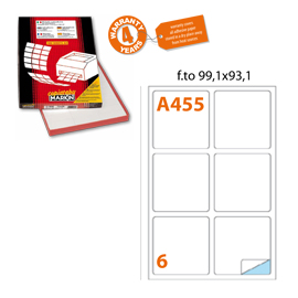 Etichetta adesiva A/455 bianca 100fg A4 99,1x93,1mm (6et/fg Markin