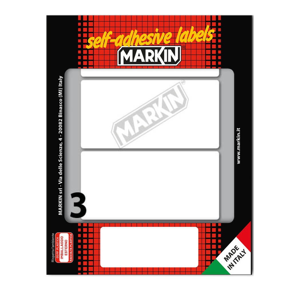 Etichetta adesiva bianca 100x46mm (10fogli x 3etichette Markin