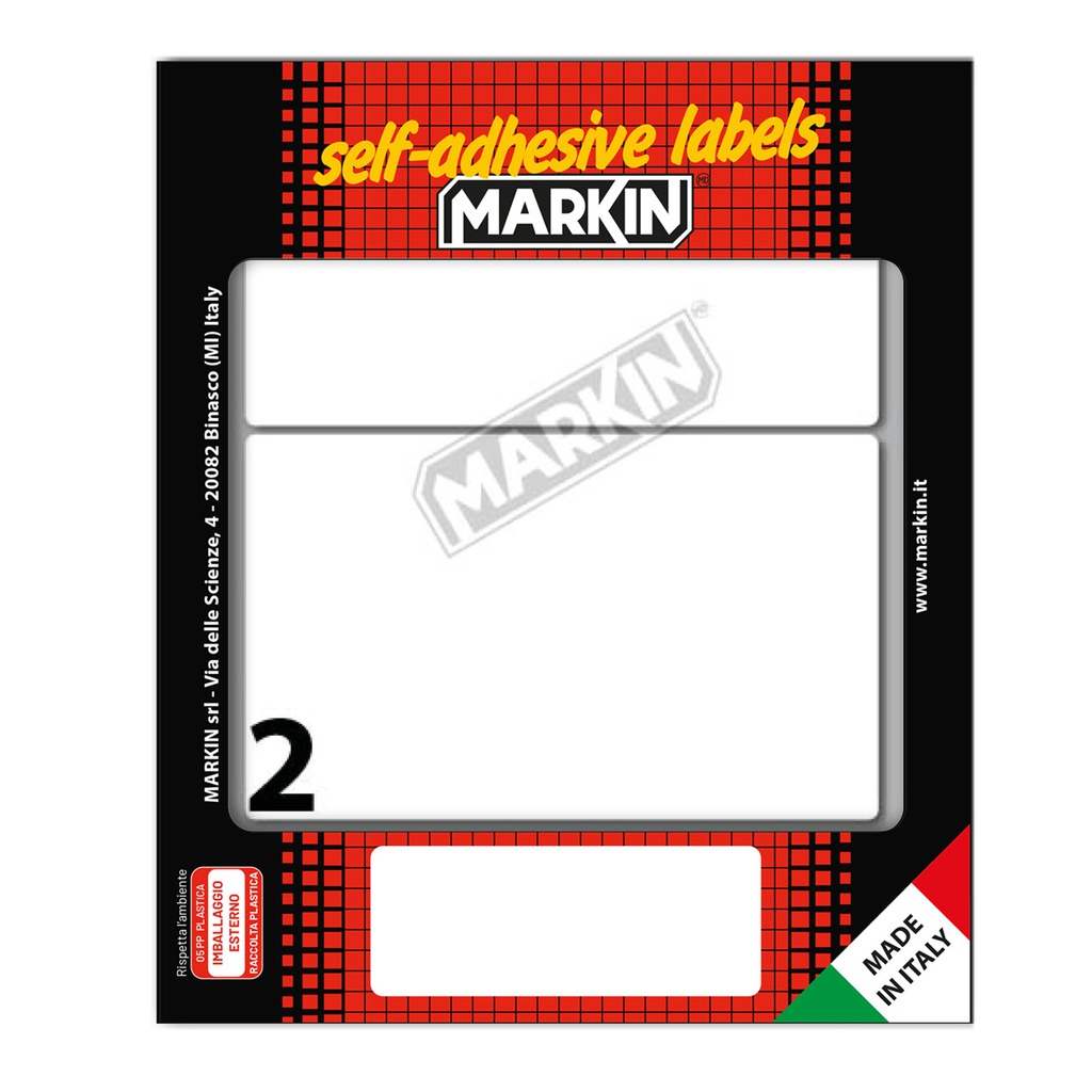 Etichetta adesiva bianca 115x70mm (10fogli x 2etichette Markin