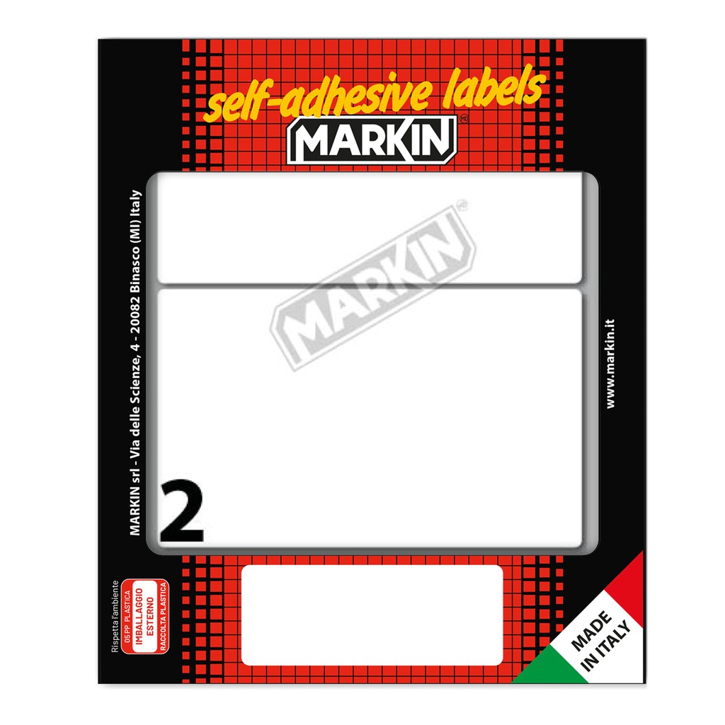 Etichetta adesiva bianca 115x70mm (10fogli x 2etichette Markin