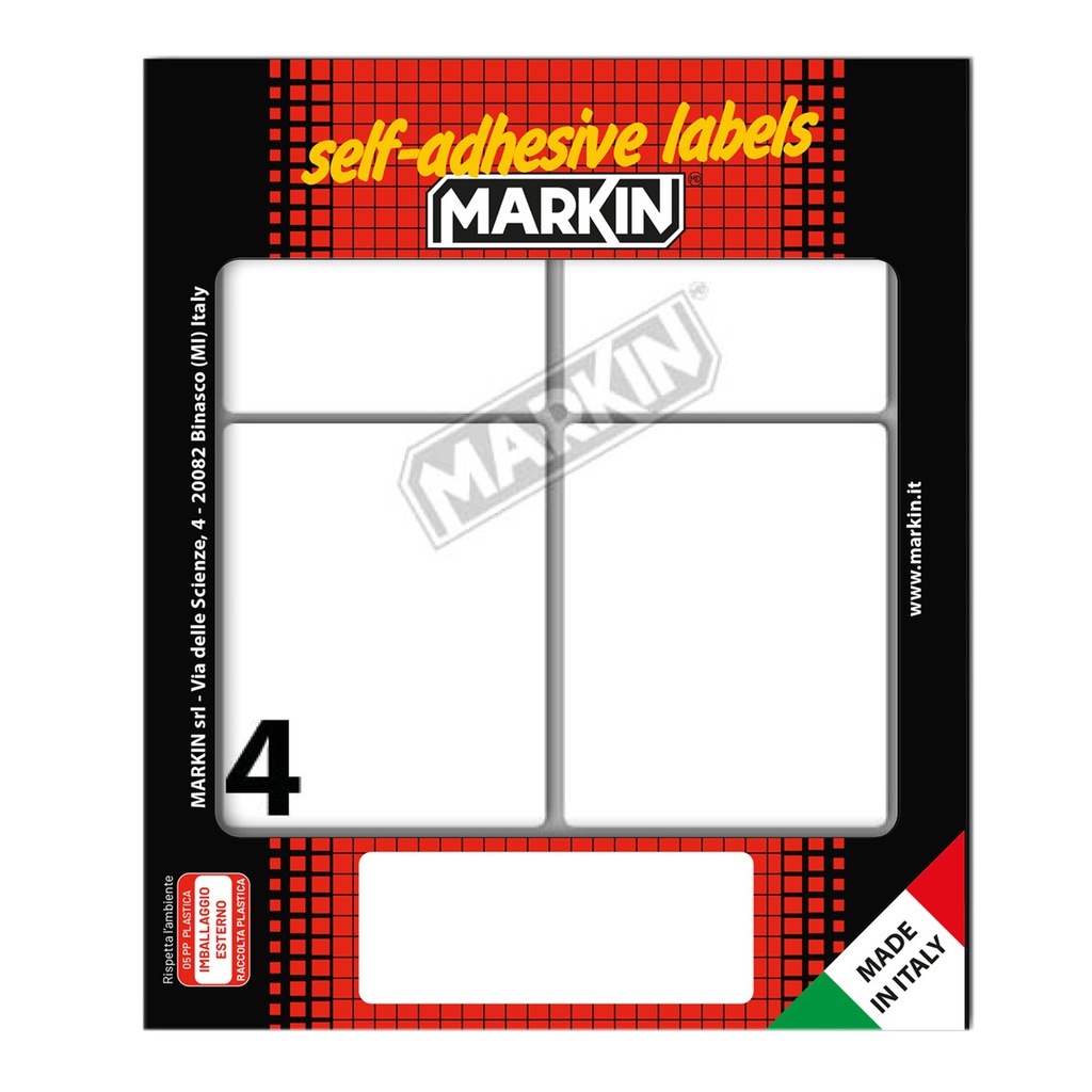 Etichetta adesiva bianca 70x56mm (10fogli x 4etichette Markin