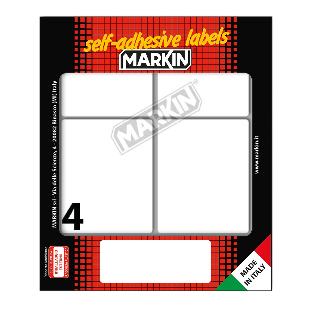 Etichetta adesiva bianca 70x56mm (10fogli x 4etichette Markin