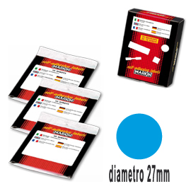 Etichetta adesiva blu tonda D27mm (10fogli x 20etichette Markin