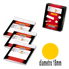 Etichetta adesiva giallo tonda D18mm (10fogli x 42etichette Markin