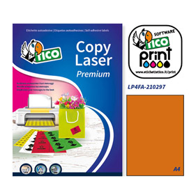 Etichetta adesiva LP4F arancio fluo 70fg A4 210x297mm (1et/fg Tico