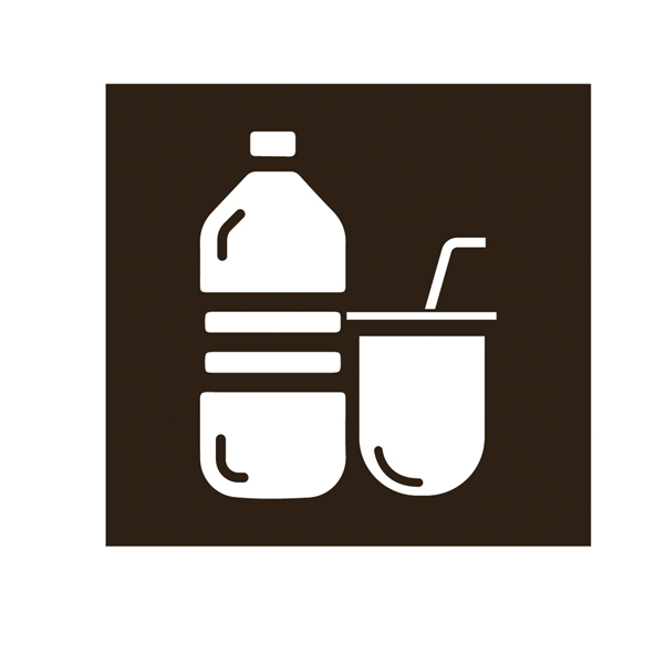 Etichetta in vinile con icona ''PLASTICA'' per raccolta differenziata