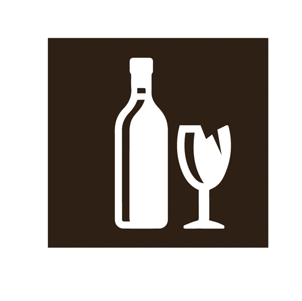 Etichetta in vinile con icona ''VETRO'' per raccolta differenziata