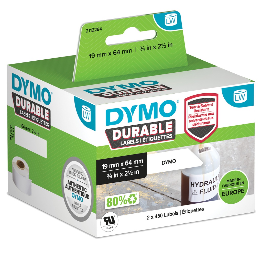 ETICHETTE DURABLE INDUSTRIAL DIM. 19X64MM 450X2 RT MULTIUSO