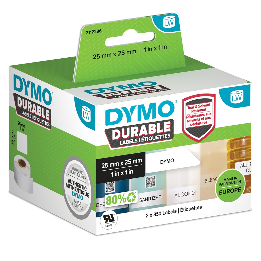 ETICHETTE DURABLE INDUSTRIAL DIM. 25X25MM 850X2 RT MULTIUSO