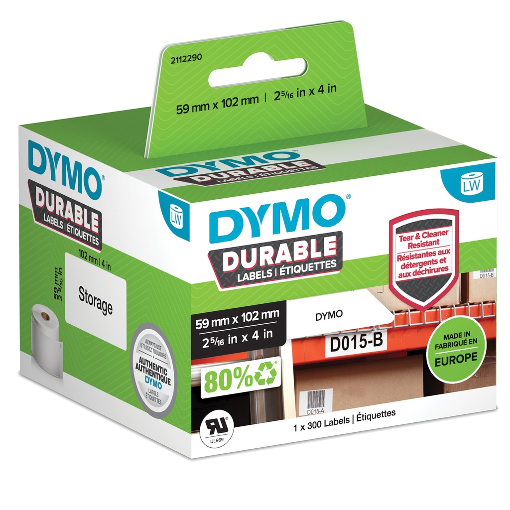 ETICHETTE DURABLE INDUSTRIAL DIM. 59X102MM 300X1 RT MULTIUSO