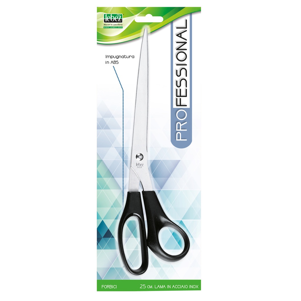 Forbici 4334 Professional 25cm lama acciaio inox impug.asimmetrica LEBEZ