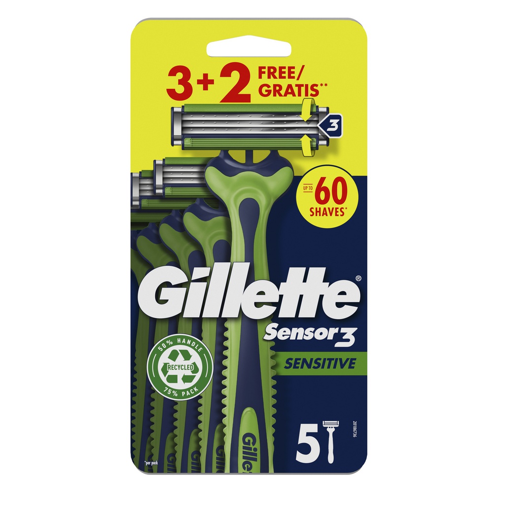 Gillette Sensor 3 Sensitive - usagetta 3+2pz