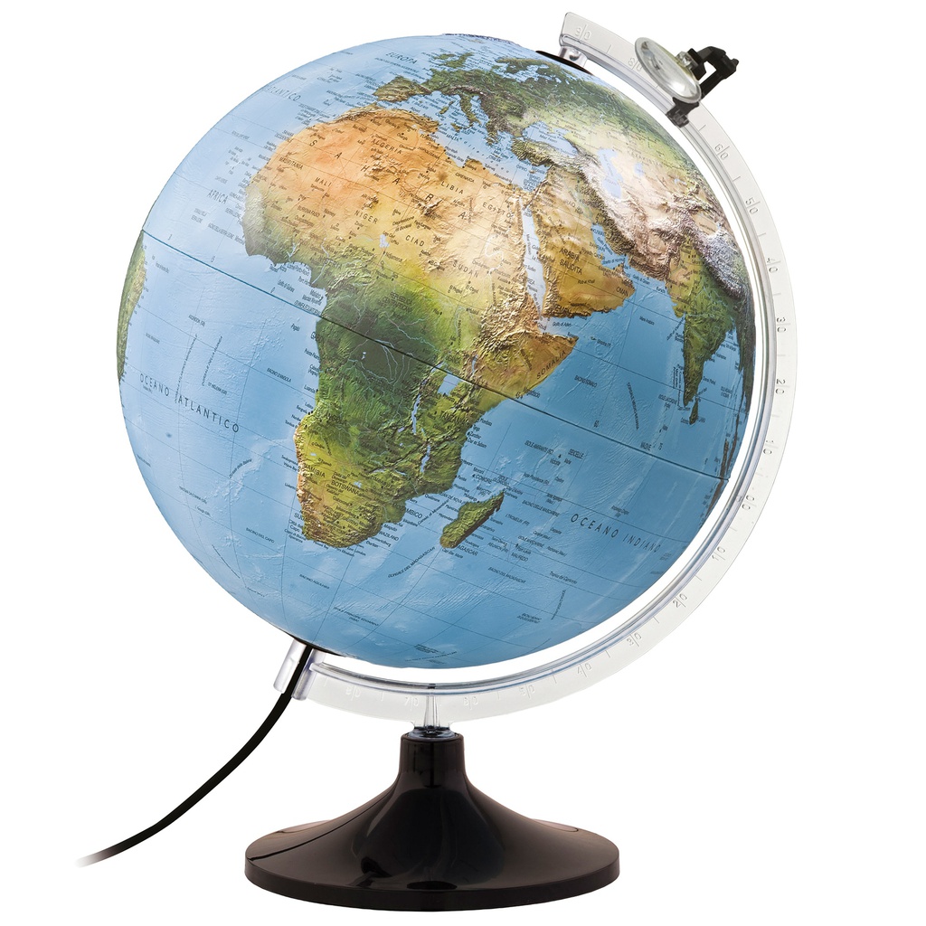 GLOBO GEOGRAFICO ILLUMINATO A RILIEVO URANIO D 30CM Tecnodidattica