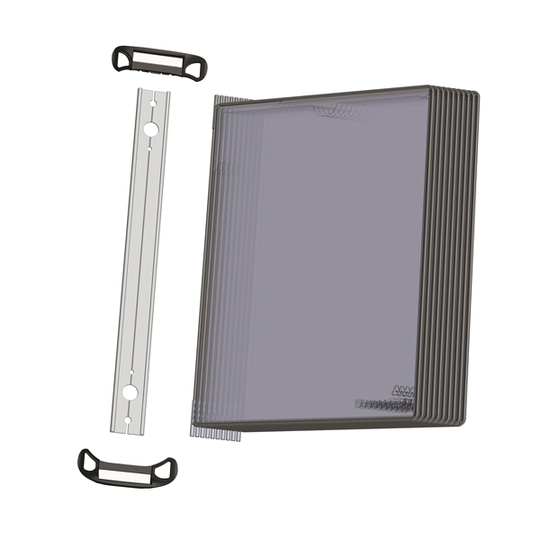 Kit Leggio magnetico Pro Wall Kit + 10 buste f.to A4 nero Djois