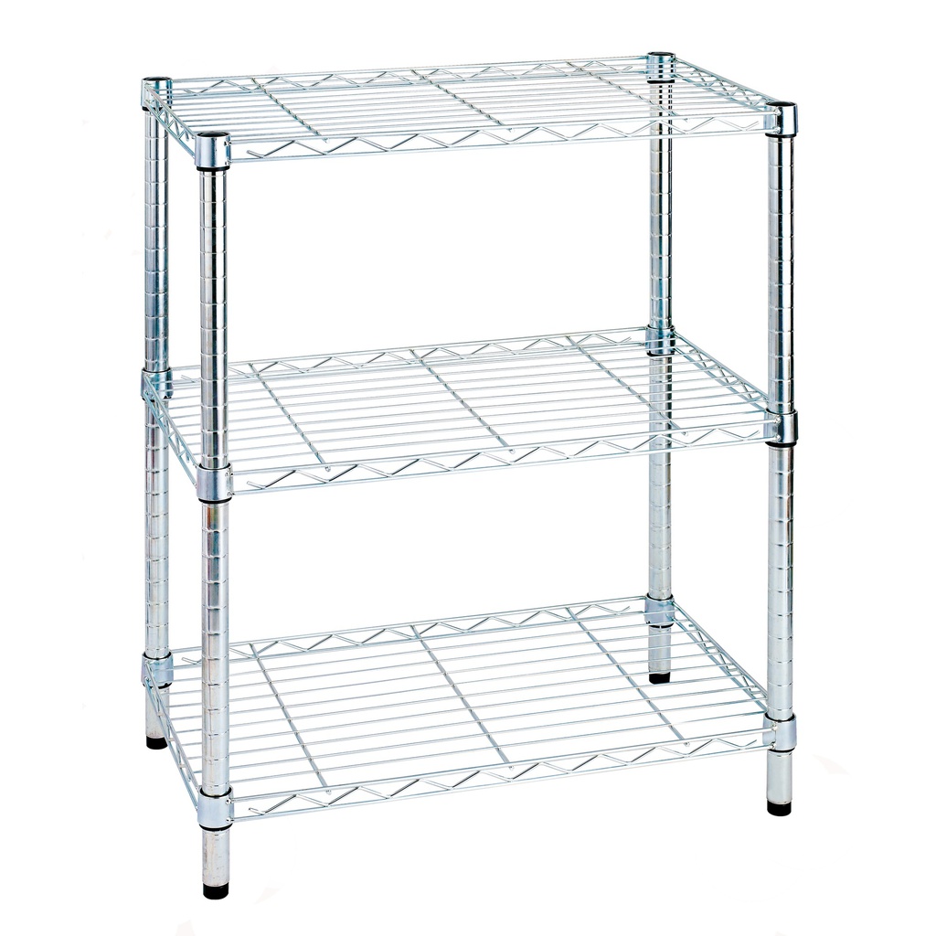 LIBRERIA 3 RIPIANI IN ACCIAIO CROMATO 36x60cm - H75cm ARCHIMEDE LIGHT