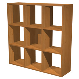 LIBRERIA 9 CASELLE 104x29,2cm-H103,9cm NOCE CHIARO- RAINBOW