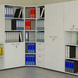 LIBRERIA ALTA A GIORNO 40x32cm - H196cm BIANCO