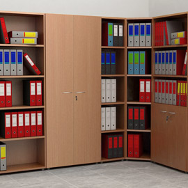 LIBRERIA ALTA A GIORNO 40x32cm - H196cm NOCE CHIARO