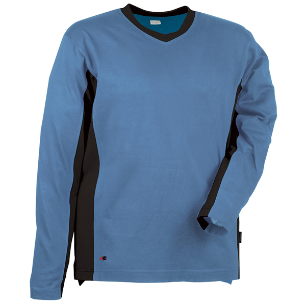 ***Maglietta a maniche lunghe Madeira Tg. XL celeste/nero Cofra