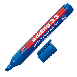 MARCATORE EDDING 33 PERMANENTE PUNTA SCALPELLO BLU