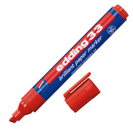 MARCATORE EDDING 33 PERMANENTE PUNTA SCALPELLO ROSSO