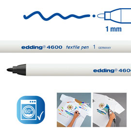 MARCATORE EDDING 4600 NERO P.CONICA 1MM PER TESSUTO