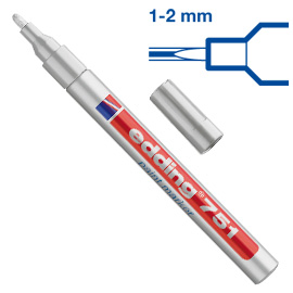 Marcatore EDDING 751 punta fine vernice argento
