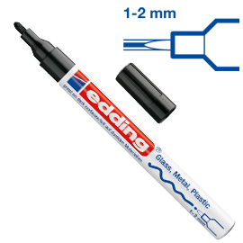 Marcatore EDDING 751 punta fine vernice nero